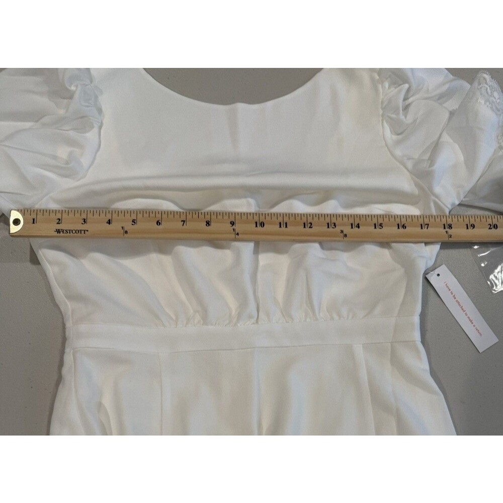 NEW Modcloth Maxi Dress Womens 8 White Lace You Down the Aisle Bridal Minimalist - Picture 5 of 6